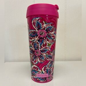 Vera Bradley Pink Floral 16oz Travel Tumbler BPA Free (Retired Pattern)